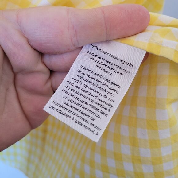 Tommy Hilfiger Yellow Gingham Cotton Blouse Button Top Plus Size 3X Lightweight - Picture 8 of 9